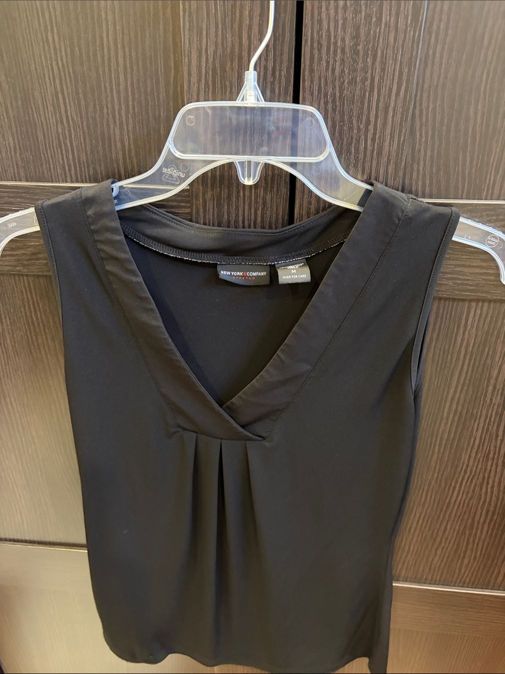 [MUST BUNDLE] New York & Company Black Sleeveless V-Neck Pleated Shell